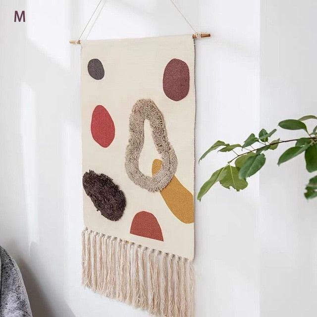 Geometrisk tuftad väggmatta