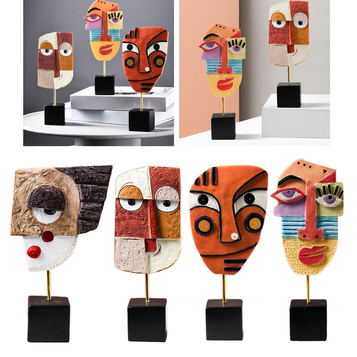 Abstrakt Pop Art Ansikte Hemskulptur