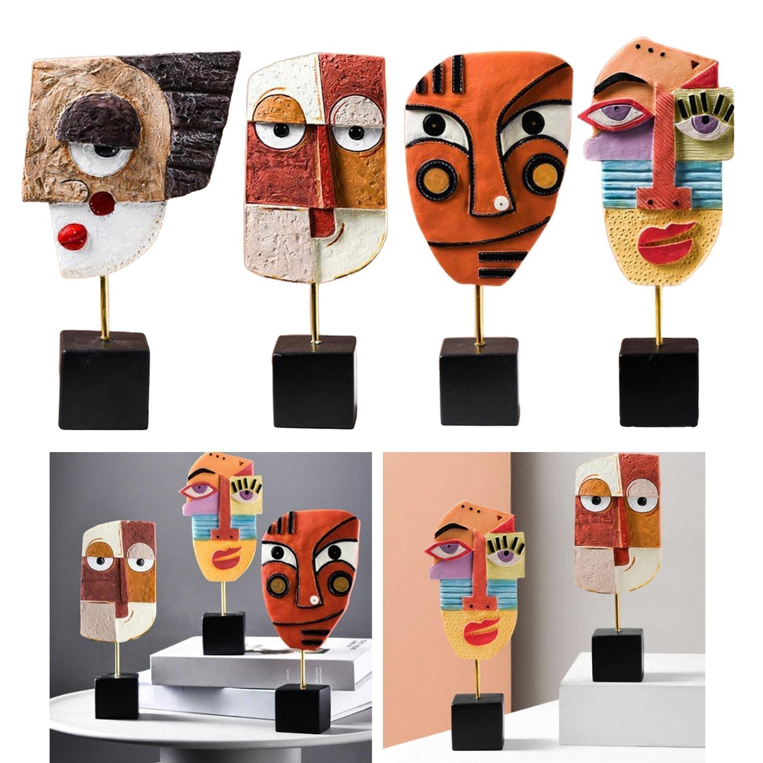 Abstrakt Pop Art Ansikte Hemskulptur