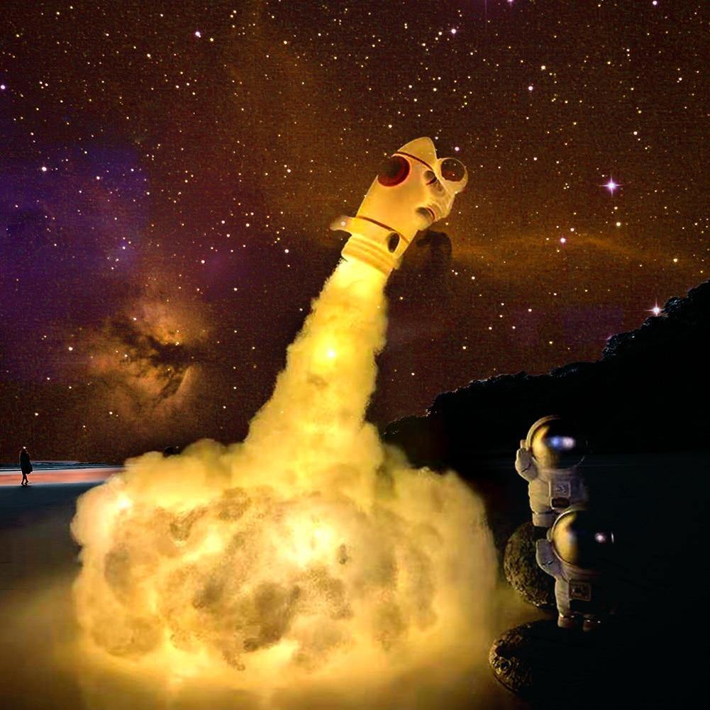 Astronaut färgglada moln nattljus