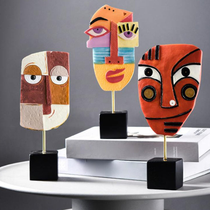 Abstrakt Pop Art Ansikte Hemskulptur