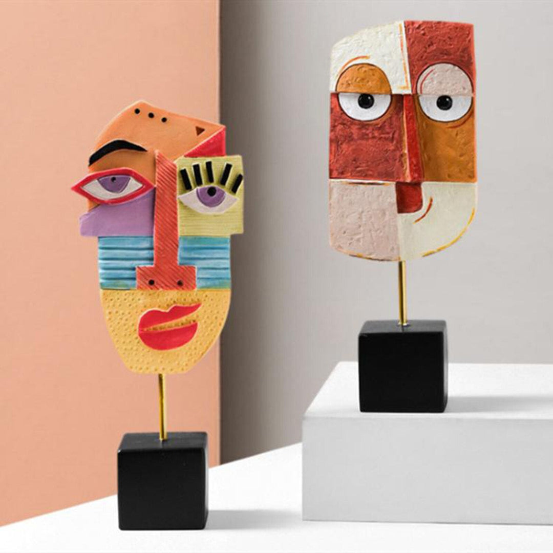 Abstrakt Pop Art Ansikte Hemskulptur