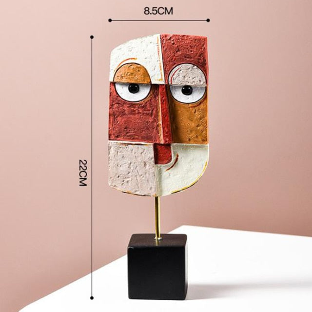 Abstrakt Pop Art Ansikte Hemskulptur