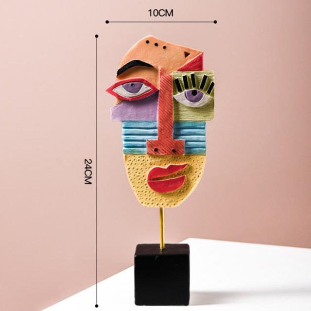 Abstrakt Pop Art Ansikte Hemskulptur