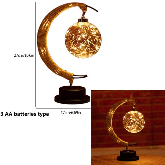 Rayvia Lunar Lamp - Halvmåne LED-lampa med glasglob för en mysig atmosfär