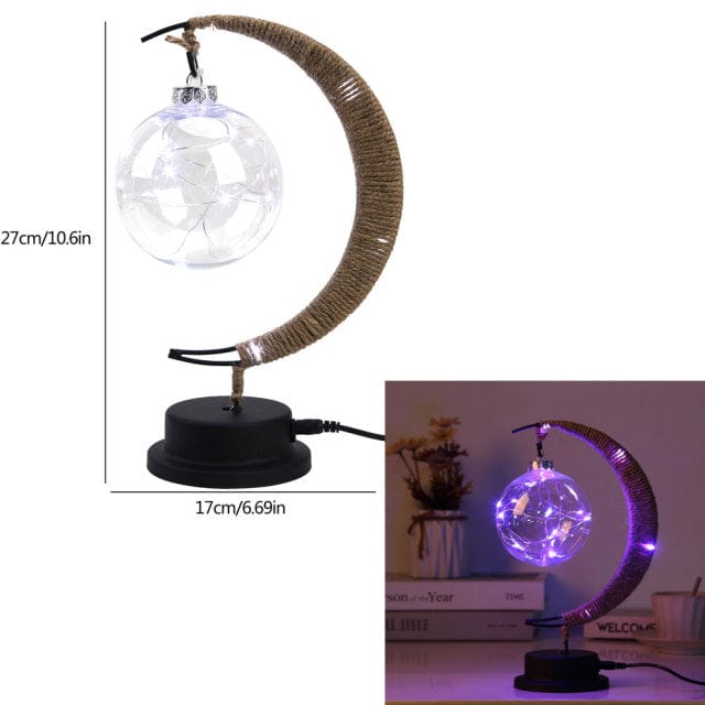 Rayvia Lunar Lamp - Halvmåne LED-lampa med glasglob för en mysig atmosfär