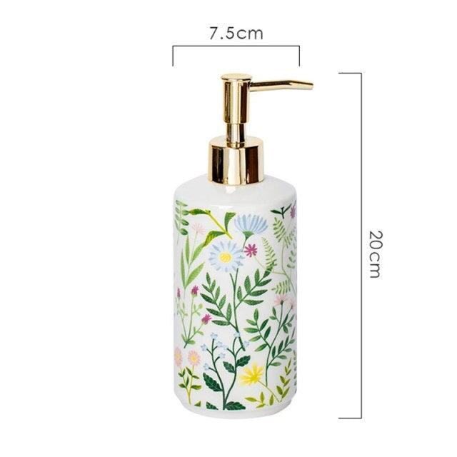 Tvålbehållare i keramik med blommönster