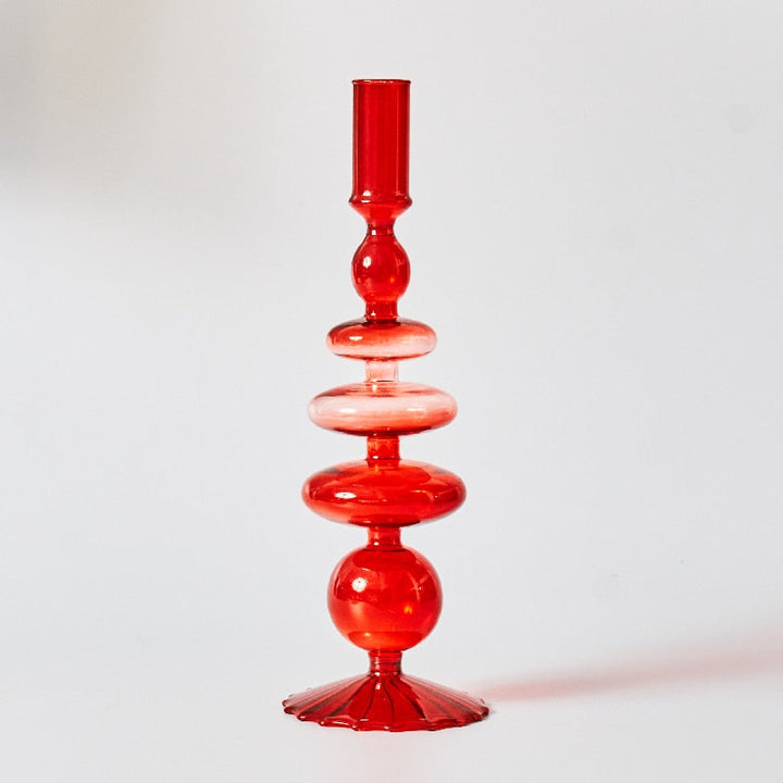 Körsbärsröd Glas Ljuslykta &amp; Vaser