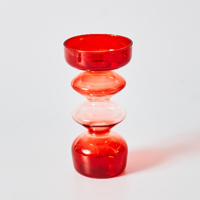 Körsbärsröd Glas Ljuslykta &amp; Vaser