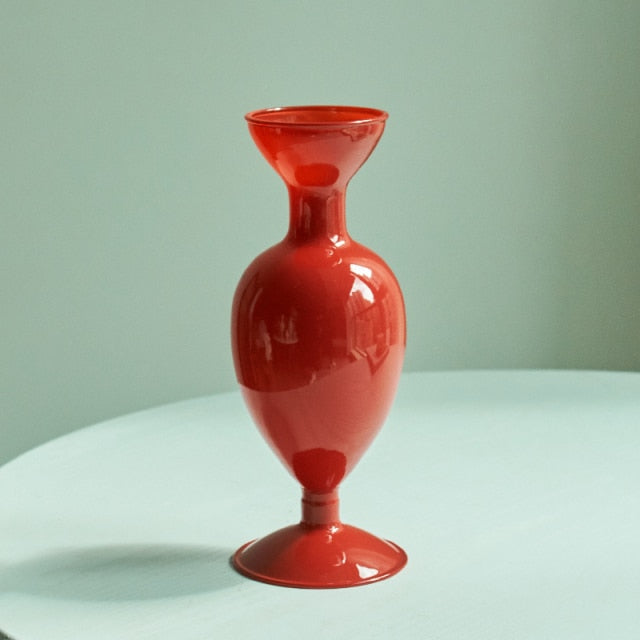 Körsbärsröd Glas Ljuslykta &amp; Vaser