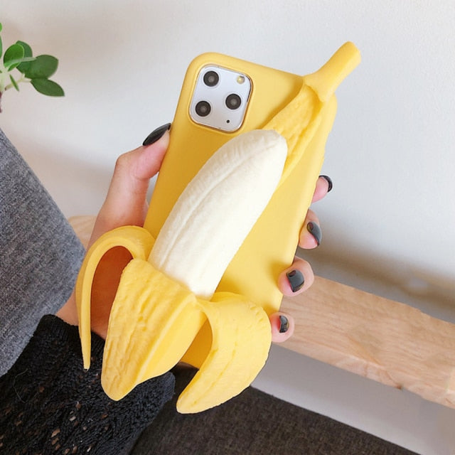 Rolig Stressavlastare 3D Banan Telefonfodral
