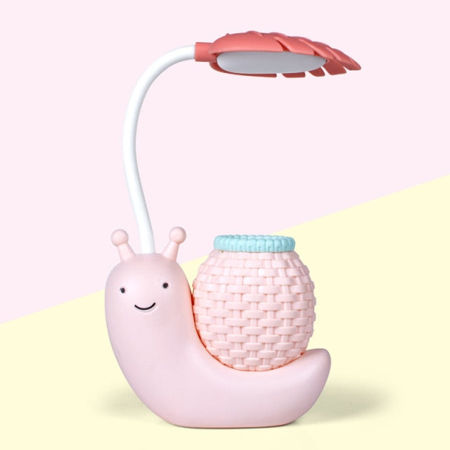 Snigel pennhållare skrivbordslampa barn