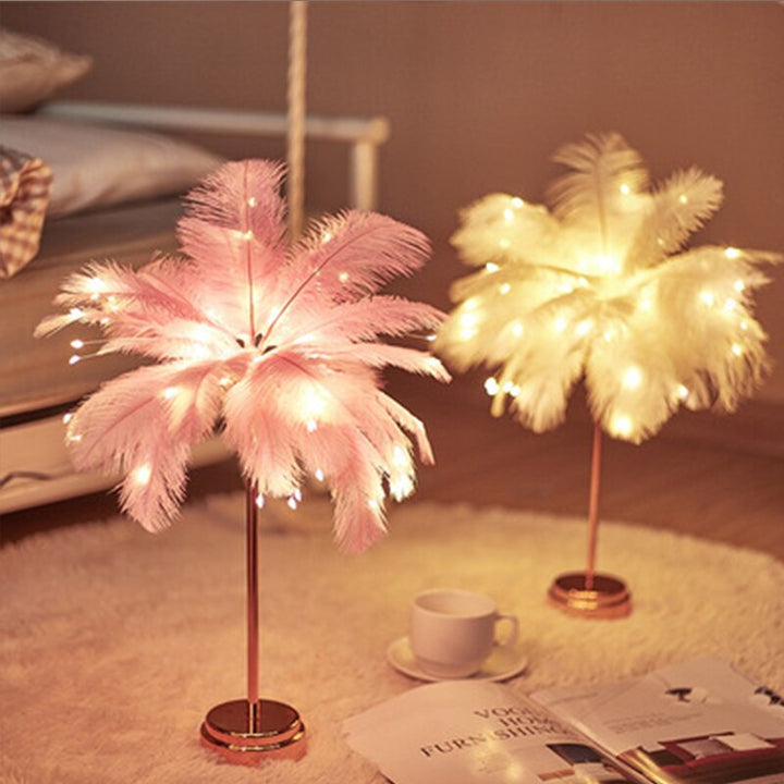 Fjäderpalm Kreativ Bordslampa