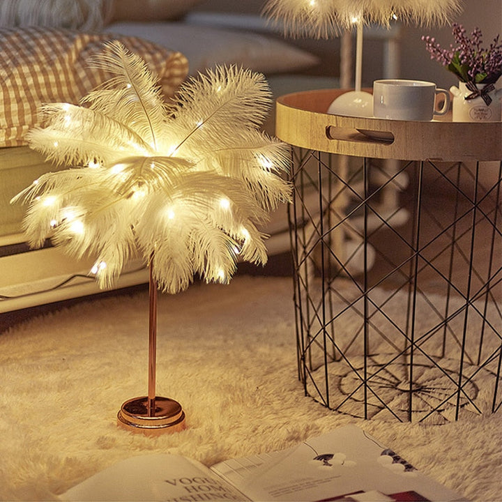 Fjäderpalm Kreativ Bordslampa