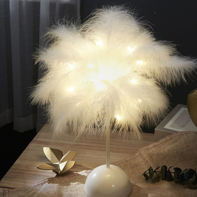 Fjäderpalm Kreativ Bordslampa
