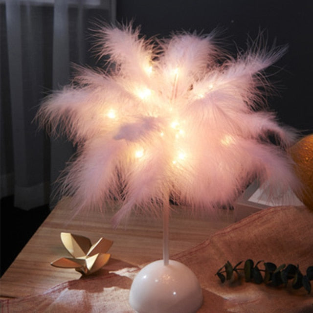 Fjäderpalm Kreativ Bordslampa