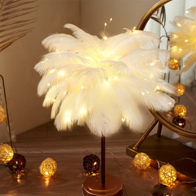 Fjäderpalm Kreativ Bordslampa