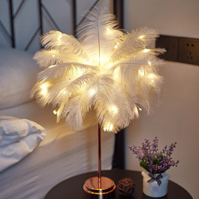 Fjäderpalm Kreativ Bordslampa