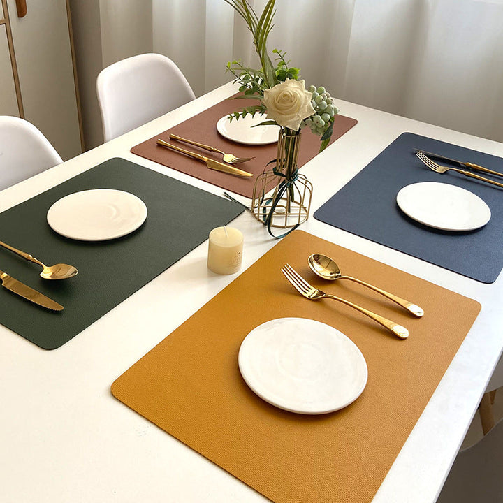 Moderna rektangulära vattentäta PU-läder placemats