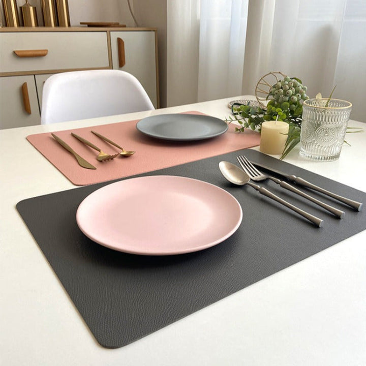 Moderna rektangulära vattentäta PU-läder placemats
