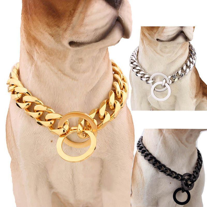 Stora Hip Hop Kedjor Hundhalsband 15mm