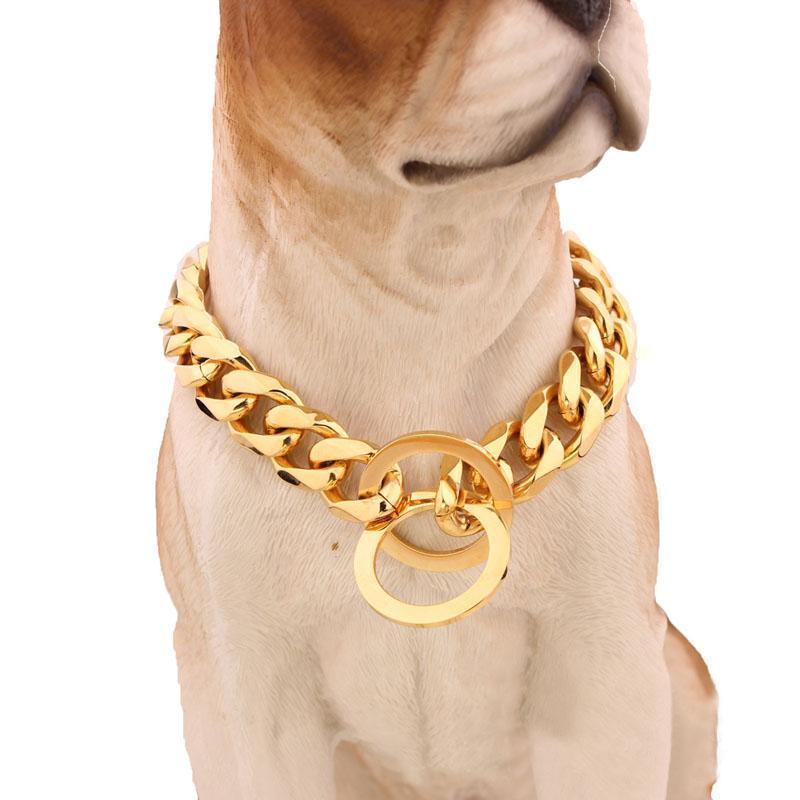 Stora Hip Hop Kedjor Hundhalsband 15mm