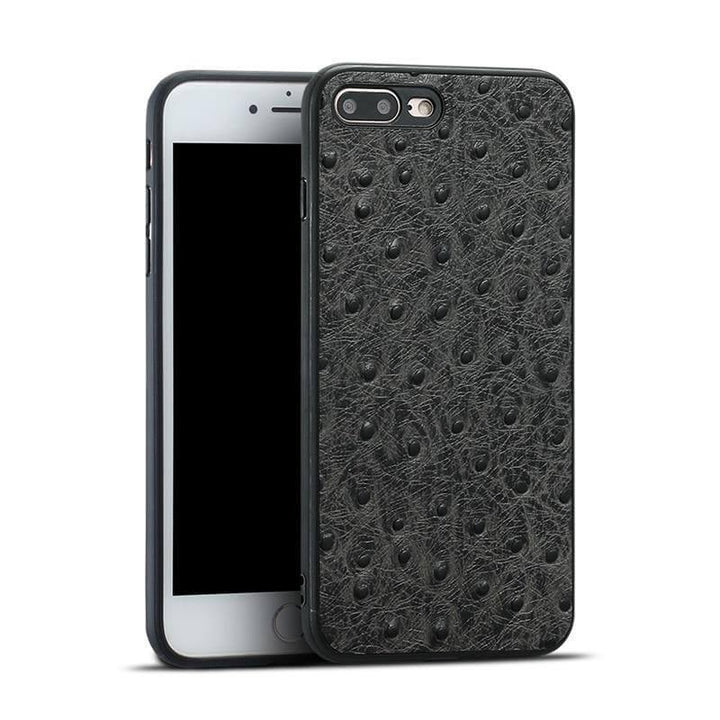 Äkta Läder Struts Skinn Textur Iphone Fodral