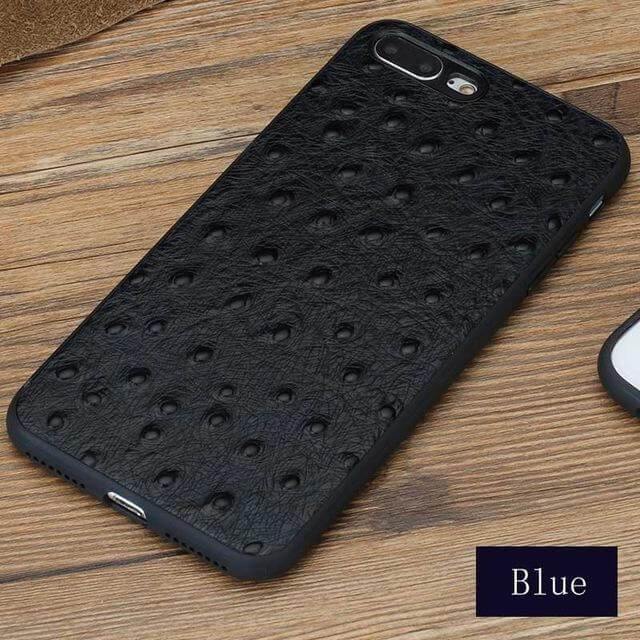 Äkta Läder Struts Skinn Textur Iphone Fodral