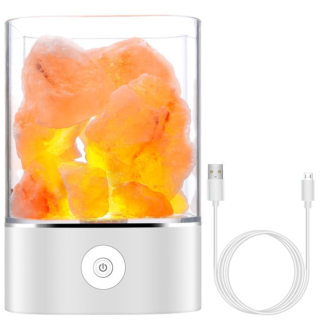 Himalayansk Salt Desk Lamp &amp; Luftrenare Vit