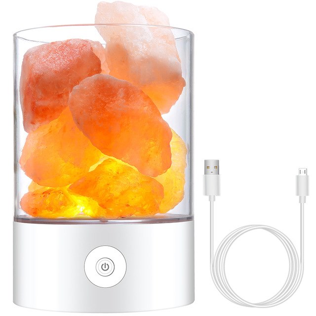Himalayansk Salt Desk Lamp &amp; Luftrenare Vit