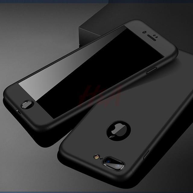 360 Full Protection Phone Case För iPhone Med Framskyddsglas