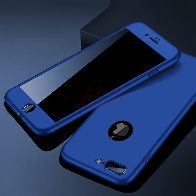 360 Full Protection Phone Case För iPhone Med Framskyddsglas