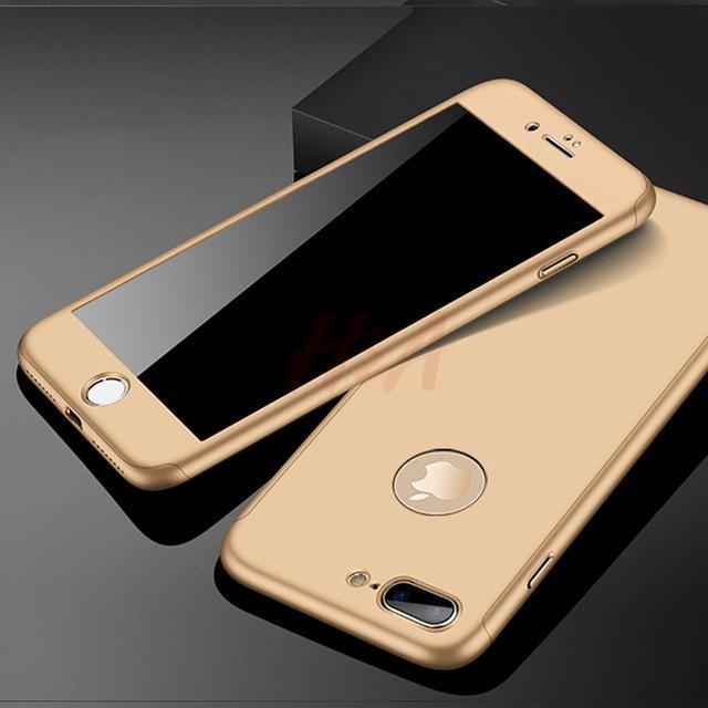 360 Full Protection Phone Case För iPhone Med Framskyddsglas