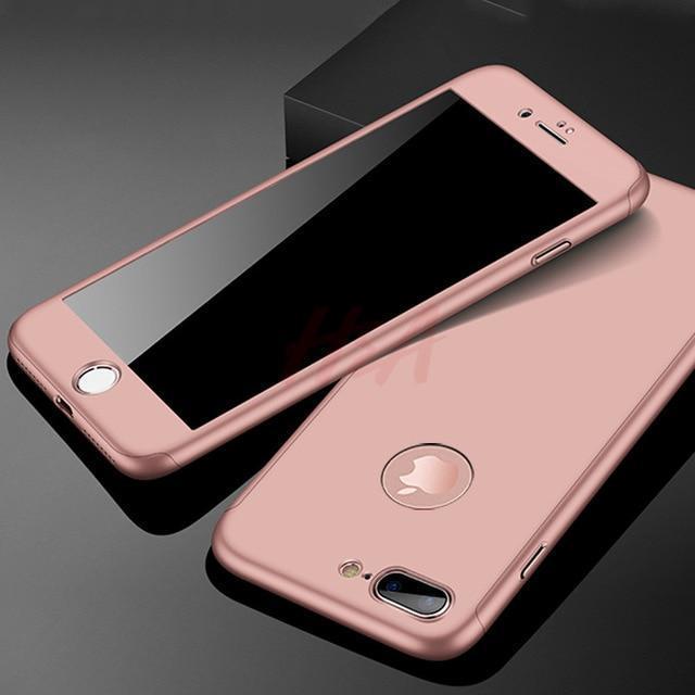360 Full Protection Phone Case För iPhone Med Framskyddsglas