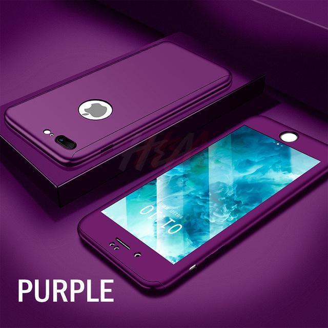 360 Full Protection Phone Case För iPhone Med Framskyddsglas