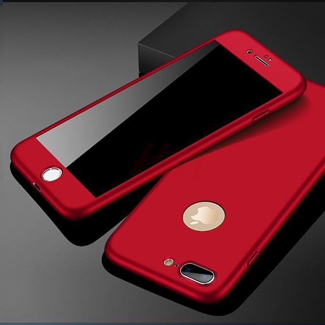 360 Full Protection Phone Case För iPhone Med Framskyddsglas