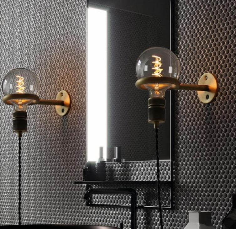 Nordisk Retro Ring Vägglampa med Spegel |