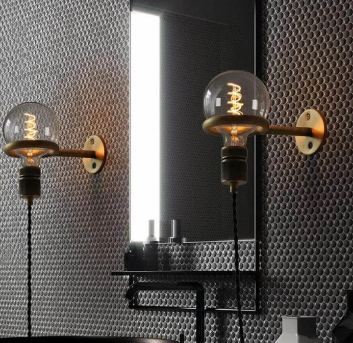 Nordisk Retro Ring Vägglampa med Spegel |