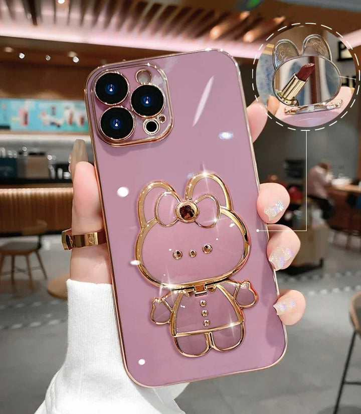3D Kanin Koreansk Stil Spegel iPhone Fodral