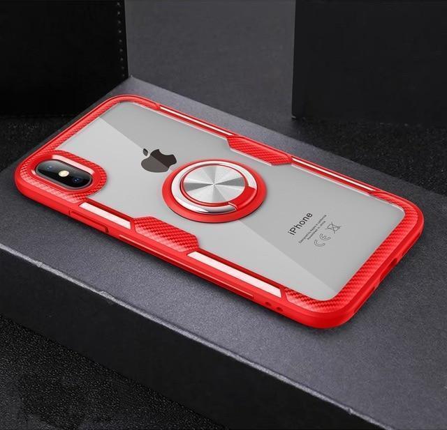Magnetisk Ring Kolfiber iPhone Fodral