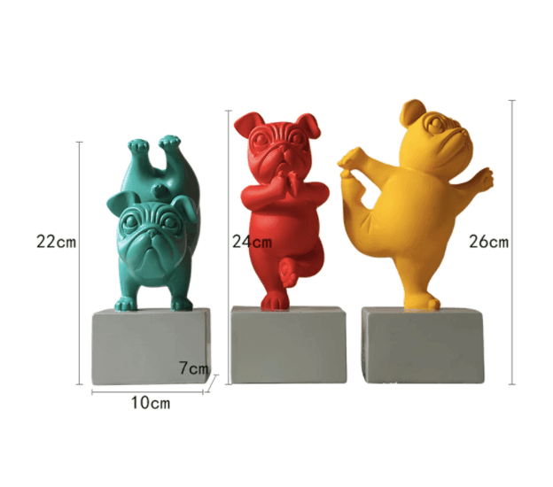 Resin Abstrakt Yoga Bulldog Figur