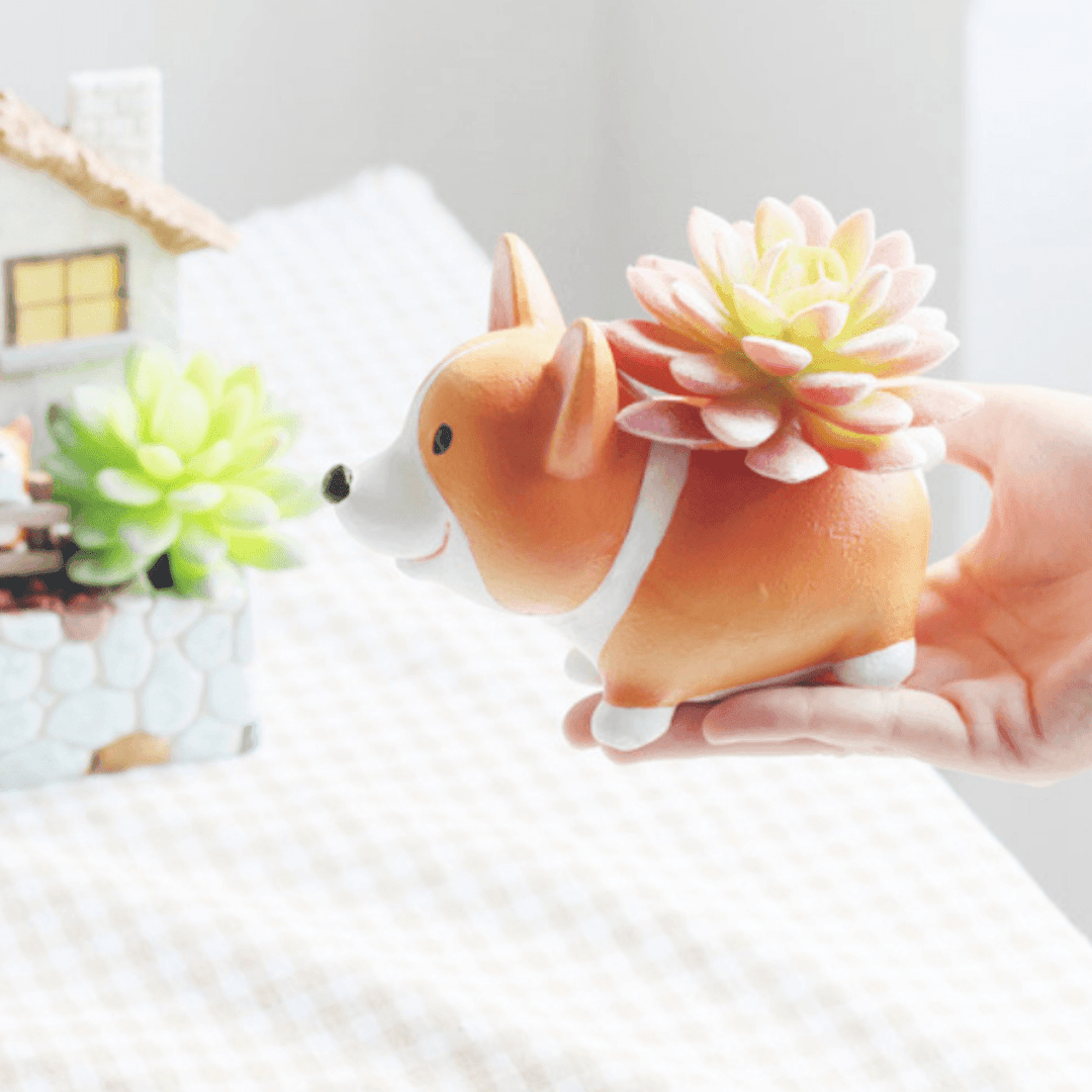 Resin Corgi Mini Blomkruka