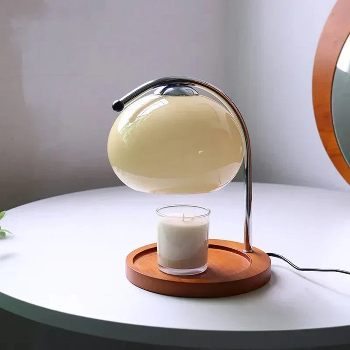 Glasbordslampa i retrostil med stativ
