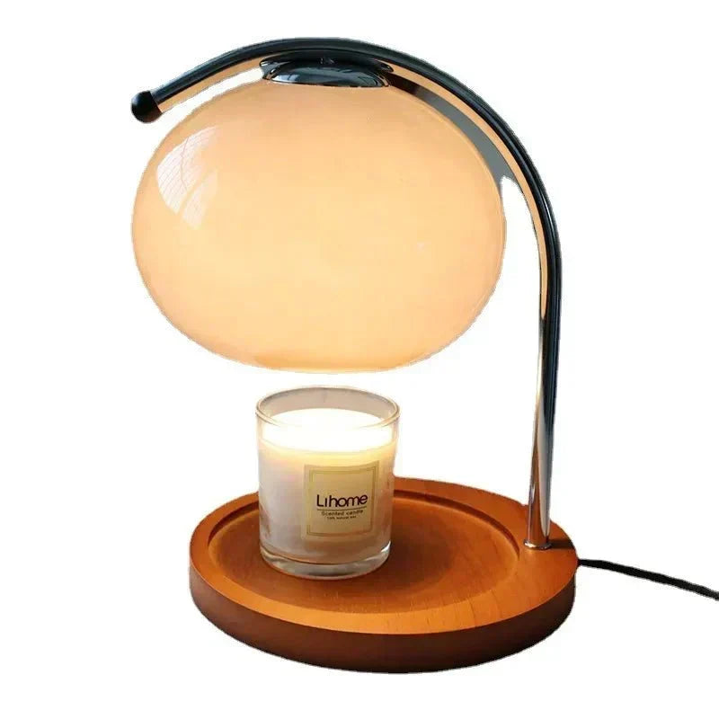Glasbordslampa i retrostil med stativ