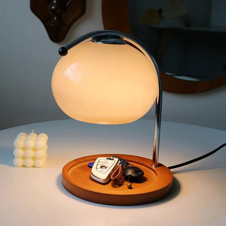Glasbordslampa i retrostil med stativ