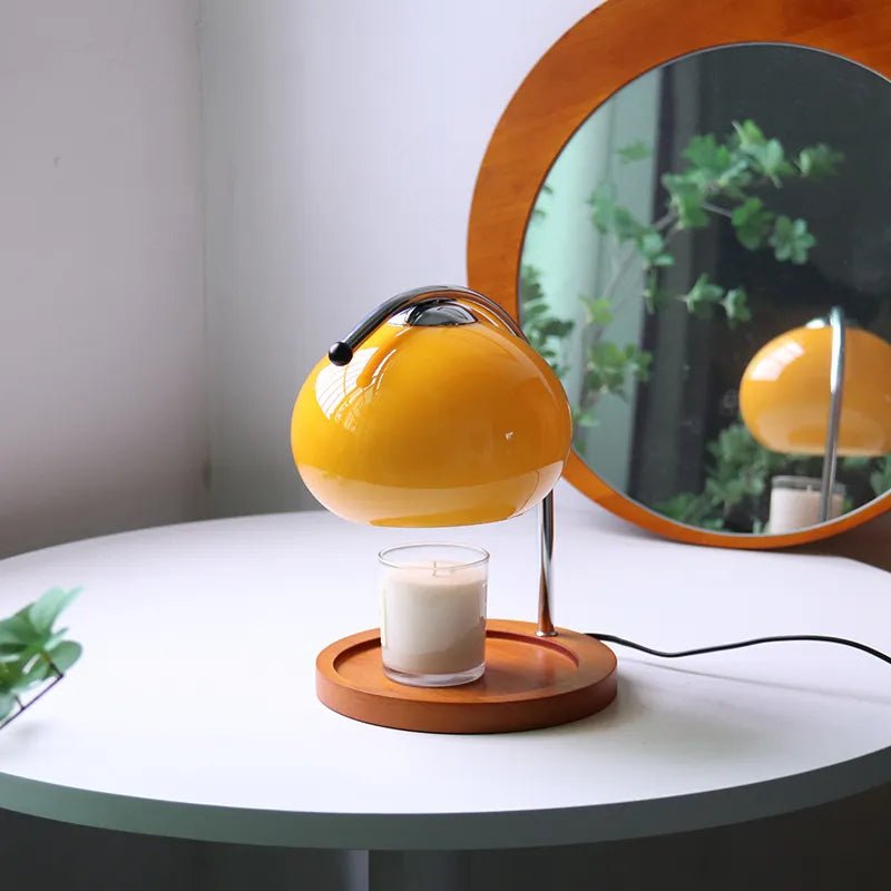 Glasbordslampa i retrostil med stativ