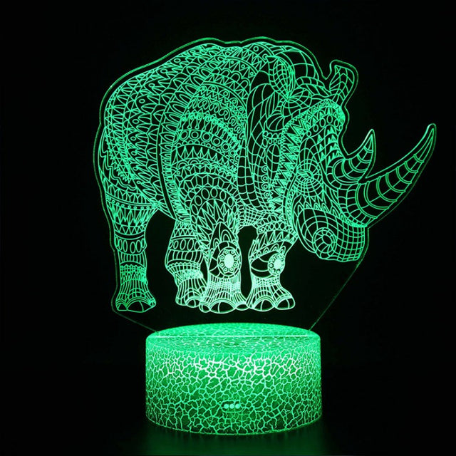 3D Lampa Noshörning Majestätisk