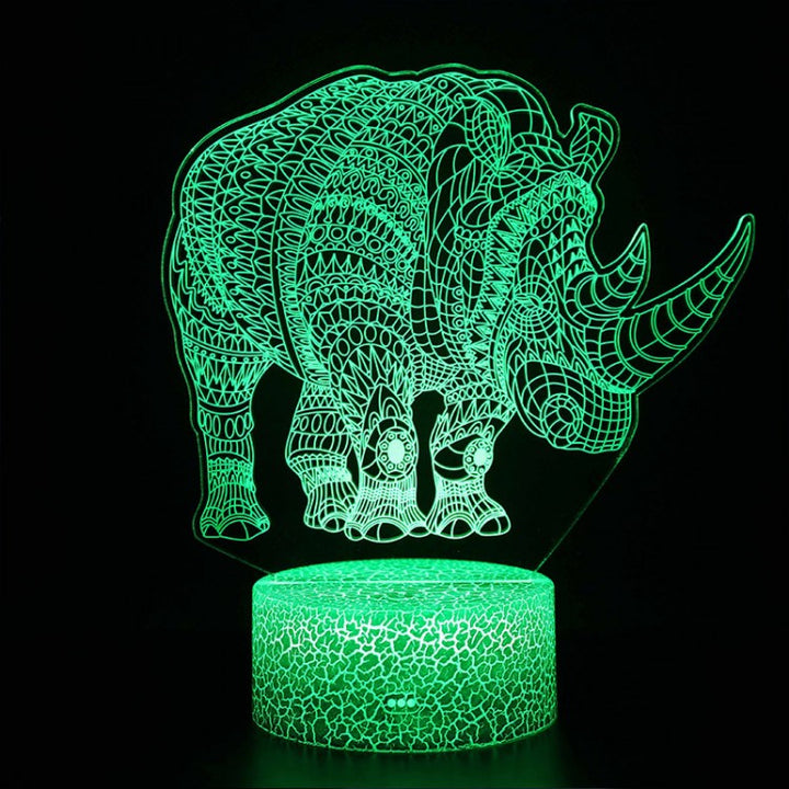 3D Lampa Noshörning Majestätisk