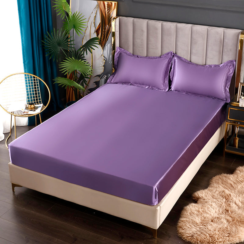 Silkesatin Elastisk Fodrad Lakan med GRATIS* Silkesatin Örngott