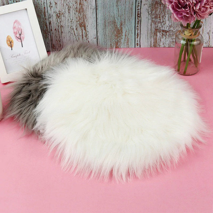 Faux Fur Rund Sittkudde